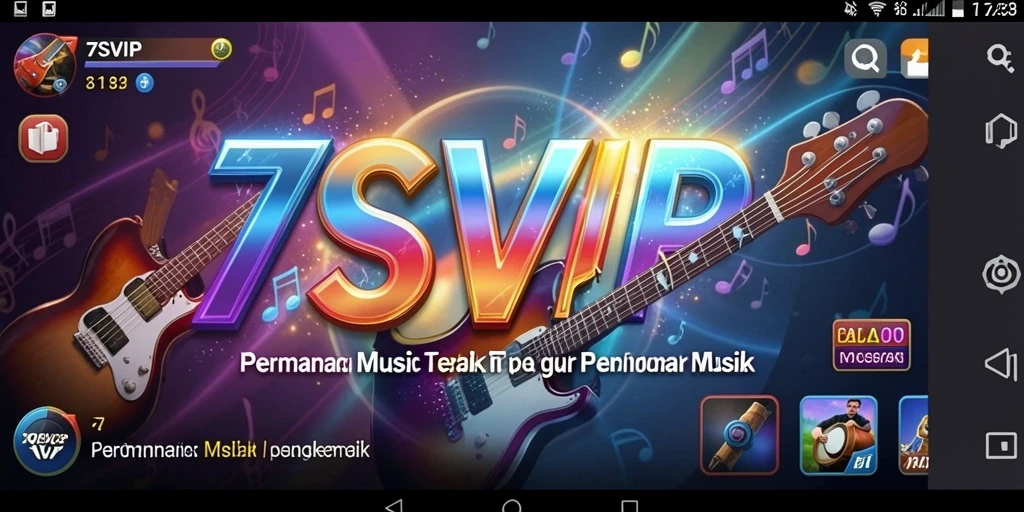 Screenshot utama 7SVIP menampilkan fitur gameplay musik yang menarik.