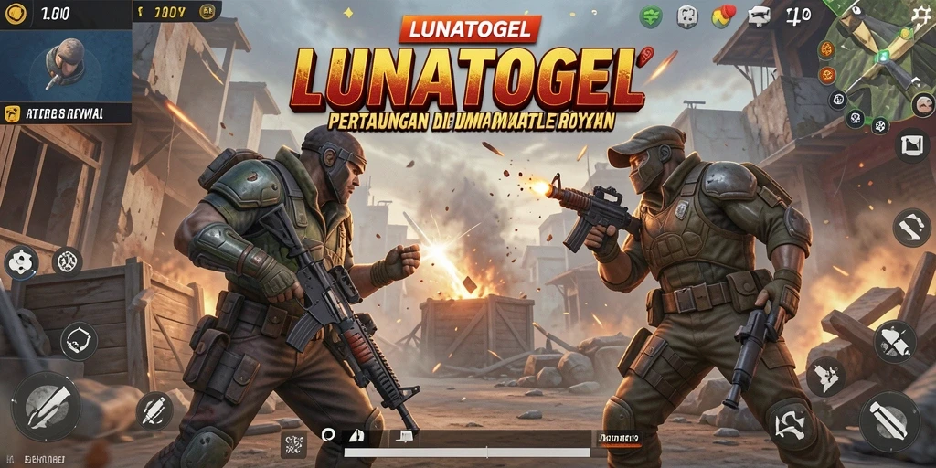 Tampilan seru dari gameplay dalam LUNATOGEL di tengah pertarungan Battle Royale.