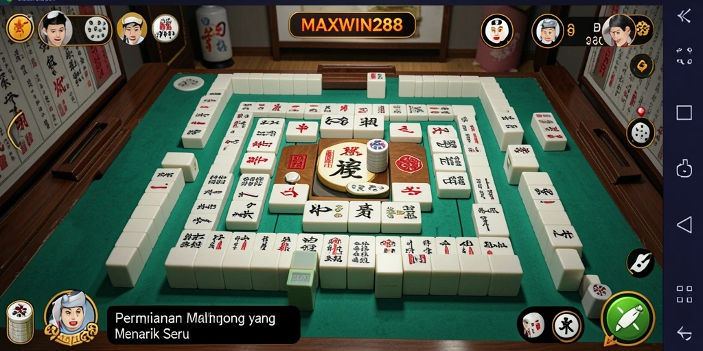 Screenshot gameplay <strong>MAXWIN288</strong> menunjukkan suasana permainan Mahjong yang seru dan menantang.