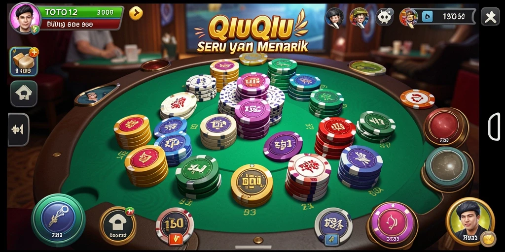 Tampilan gameplay TOTO12 yang penuh aksi dalam permainan QiuQiu.