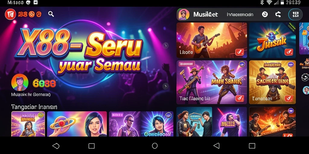 Tampilan gameplay X88 yang menarik dan penuh warna.